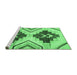 Sideview of Machine Washable Southwestern Emerald Green Country Area Rugs, wshabs3365emgrn