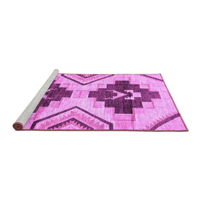 Sideview of Machine Washable Southwestern Purple Country Area Rugs, wshabs3365pur