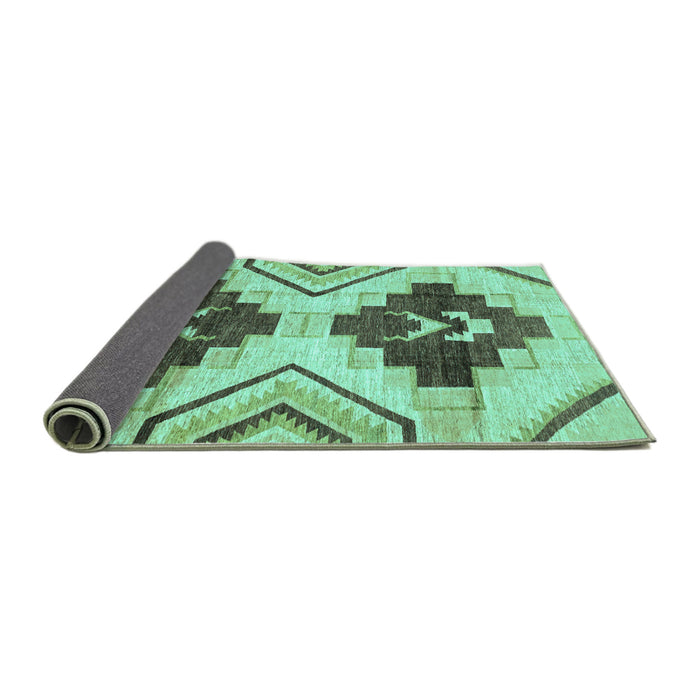 Sideview of Southwestern Turquoise Country Rug, abs3365turq