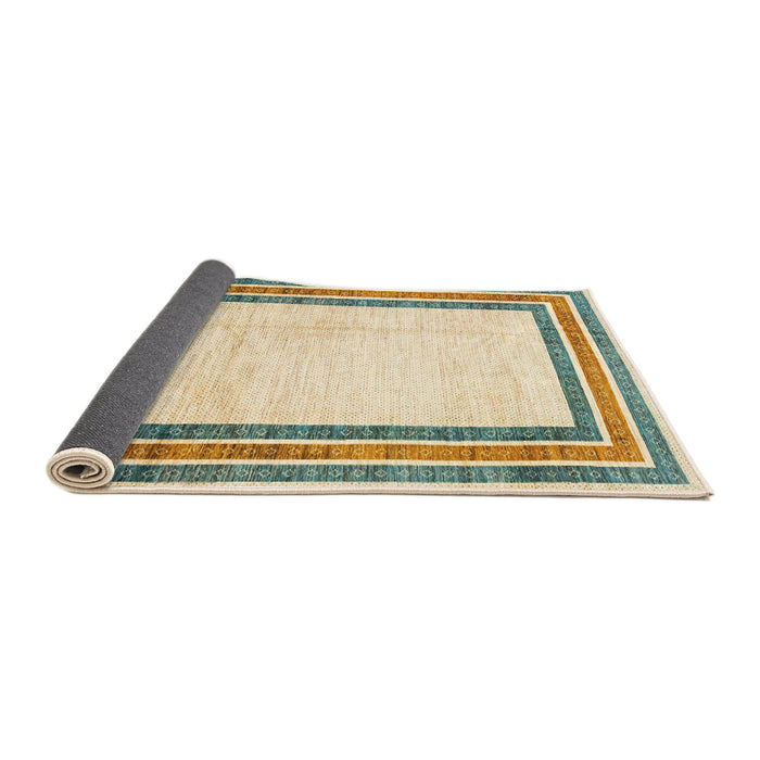 Sideview of Abstract Khaki Gold Modern Rug, abs3366