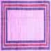 Square Machine Washable Abstract Purple Modern Area Rugs, wshabs3366pur