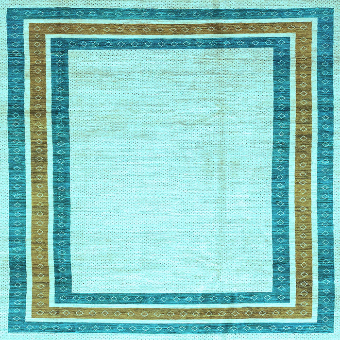 Square Abstract Light Blue Modern Rug, abs3366lblu