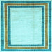 Square Abstract Light Blue Modern Rug, abs3366lblu