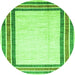 Round Abstract Green Modern Rug, abs3366grn