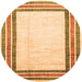 Round Machine Washable Abstract Orange Modern Area Rugs, wshabs3366org