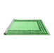 Sideview of Machine Washable Abstract Emerald Green Modern Area Rugs, wshabs3366emgrn