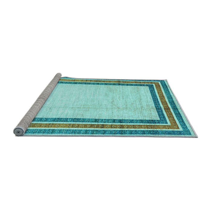 Sideview of Machine Washable Abstract Light Blue Modern Rug, wshabs3366lblu