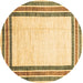 Round Abstract Brown Modern Rug, abs3366brn