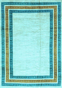 Abstract Light Blue Modern Rug, abs3366lblu