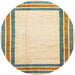 Round Abstract Khaki Gold Modern Rug, abs3366