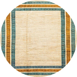 Round Machine Washable Abstract Khaki Gold Rug, wshabs3366