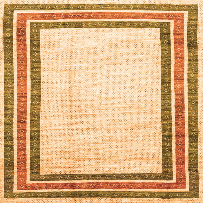 Square Abstract Orange Modern Rug, abs3366org