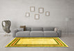 Machine Washable Abstract Yellow Modern Rug in a Living Room, wshabs3366yw