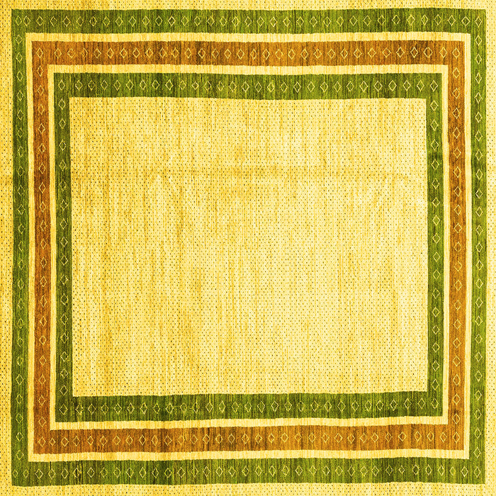 Square Abstract Yellow Modern Rug, abs3366yw