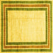 Square Abstract Yellow Modern Rug, abs3366yw