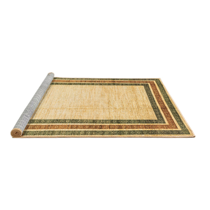 Sideview of Machine Washable Abstract Brown Modern Rug, wshabs3366brn