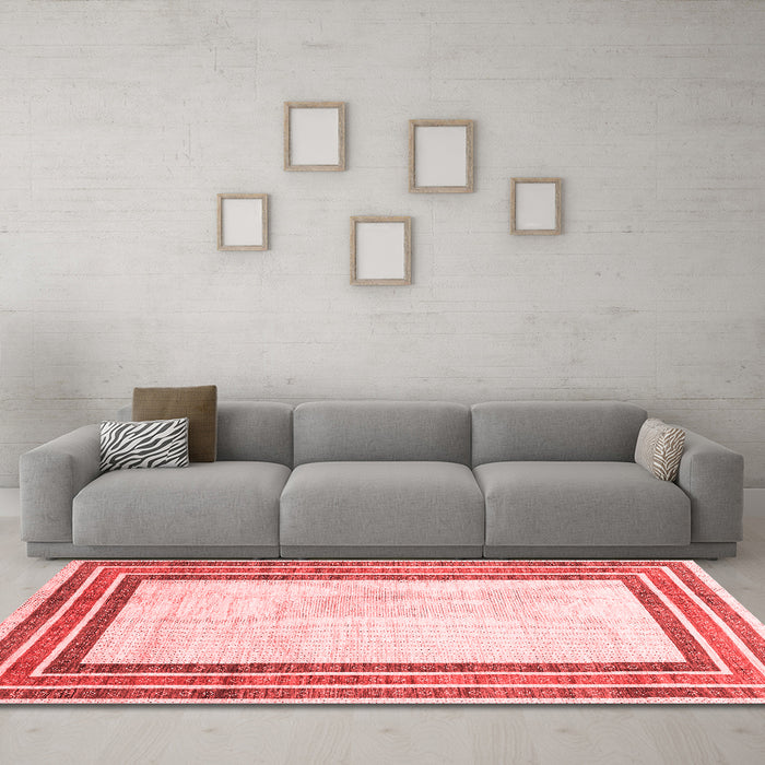 Modern Red Washable Rugs
