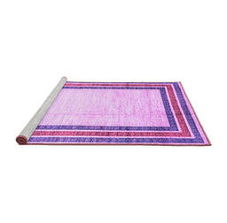 Sideview of Machine Washable Abstract Purple Modern Area Rugs, wshabs3366pur