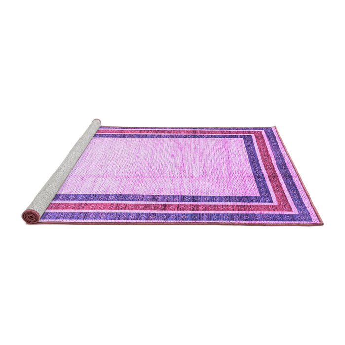 Sideview of Machine Washable Abstract Purple Modern Area Rugs, wshabs3366pur
