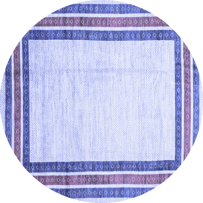 Round Machine Washable Abstract Blue Modern Rug, wshabs3366blu