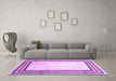 Machine Washable Abstract Purple Modern Area Rugs in a Living Room, wshabs3366pur