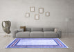 Machine Washable Abstract Blue Modern Rug in a Living Room, wshabs3366blu