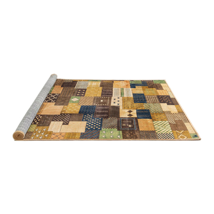 Sideview of Machine Washable Abstract Orange Rug, wshabs3367