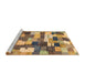 Sideview of Machine Washable Abstract Orange Rug, wshabs3367