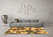 Machine Washable Checkered Brown Modern Rug in a Living Room,, wshabs3367brn