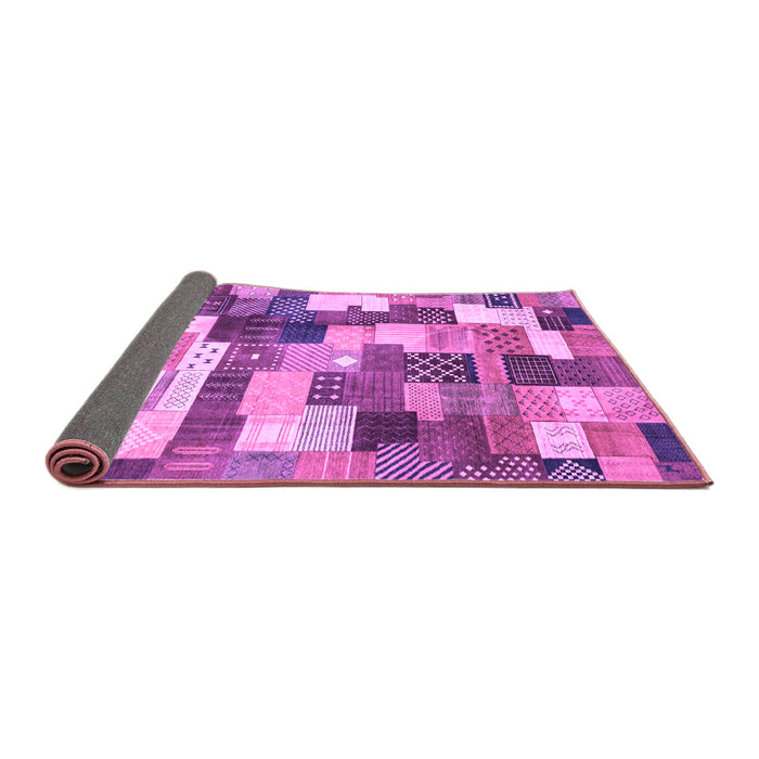 Sideview of Checkered Purple Modern Rug, abs3367pur