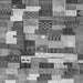 Square Machine Washable Checkered Gray Modern Rug, wshabs3367gry