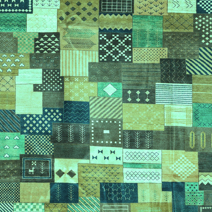 Machine Washable Checkered Turquoise Modern Area Rugs, wshabs3367turq