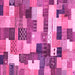 Square Checkered Pink Modern Rug, abs3367pnk