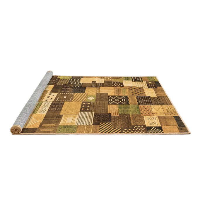 Sideview of Machine Washable Checkered Brown Modern Rug, wshabs3367brn