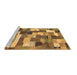 Sideview of Machine Washable Checkered Brown Modern Rug, wshabs3367brn