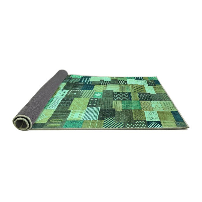 Sideview of Checkered Turquoise Modern Rug, abs3367turq