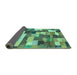 Sideview of Checkered Turquoise Modern Rug, abs3367turq