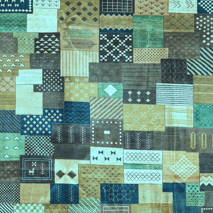 Checkered Light Blue Modern Rug, abs3367lblu