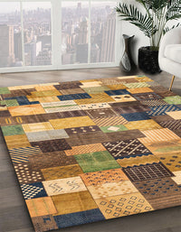 Abstract Orange Checkered Rug, abs3367