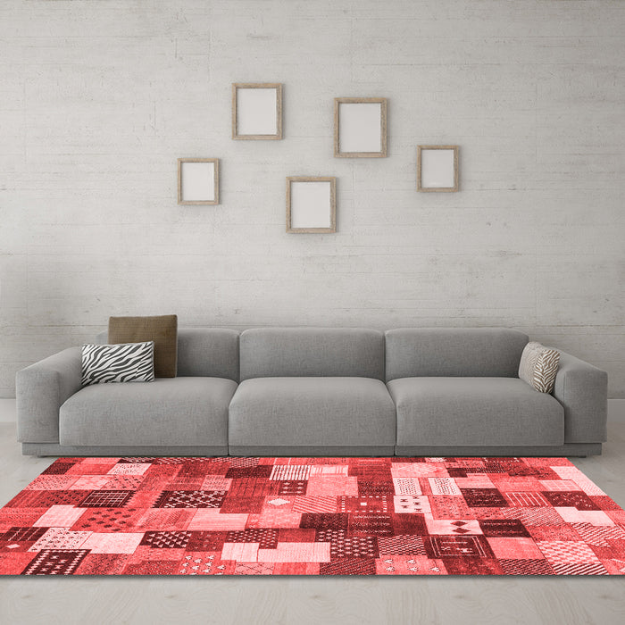 Modern Red Washable Rugs