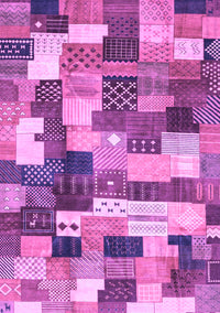 Checkered Purple Modern Rug, abs3367pur