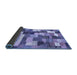 Sideview of Checkered Blue Modern Rug, abs3367blu