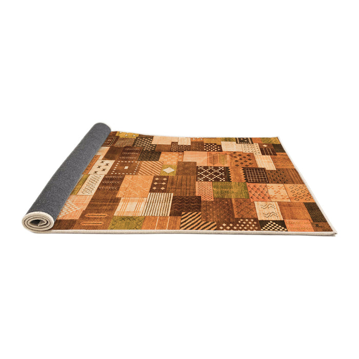 Sideview of Checkered Orange Modern Rug, abs3367org