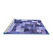 Sideview of Machine Washable Checkered Blue Modern Rug, wshabs3367blu