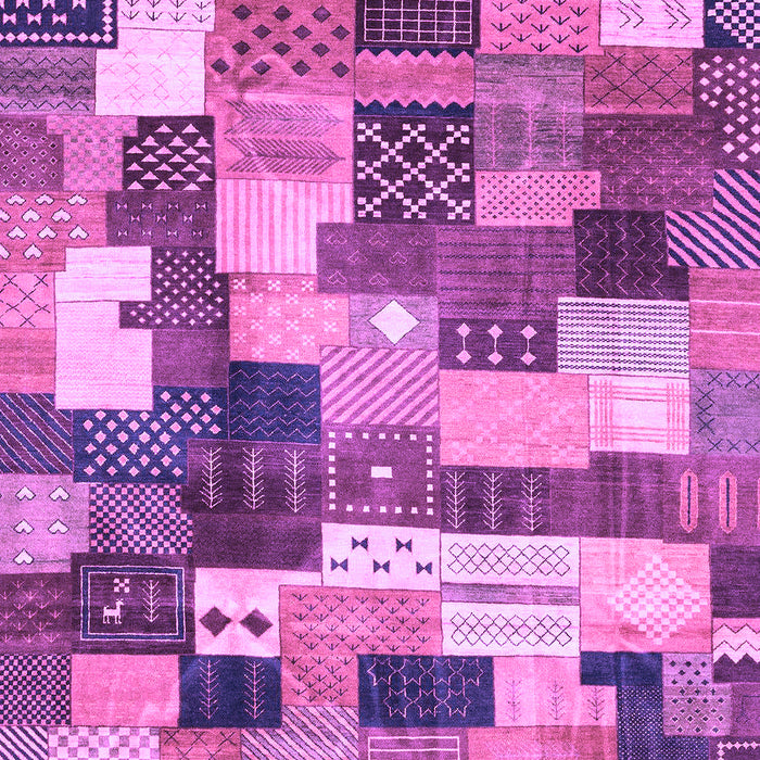 Machine Washable Checkered Purple Modern Area Rugs, wshabs3367pur