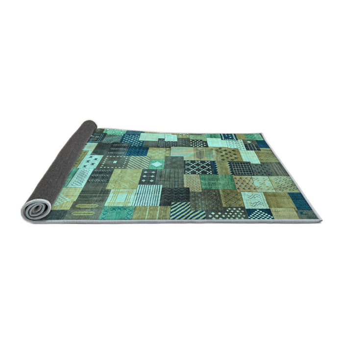 Sideview of Checkered Light Blue Modern Rug, abs3367lblu