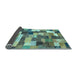 Sideview of Checkered Light Blue Modern Rug, abs3367lblu