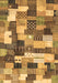 Machine Washable Checkered Brown Modern Rug, wshabs3367brn
