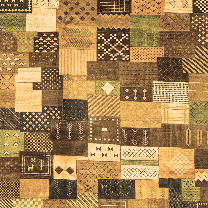 Machine Washable Checkered Brown Modern Rug, wshabs3367brn