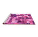 Sideview of Machine Washable Checkered Pink Modern Rug, wshabs3367pnk